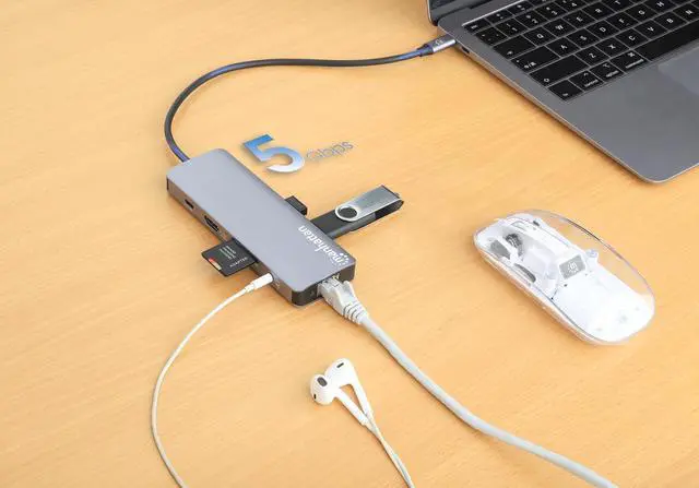 Alt view image 3 of 7 - Manhattan 9-in-1 USB-C PD Docking Station: HDMI 4K, Ethernet, 100W Charging, USB-A, Card Reader Elevate Your Connectivity with Plug-and-Play Simplicity - 190435