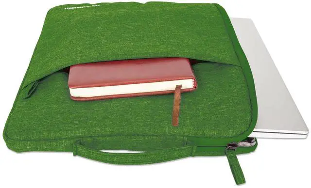 Alt view image 4 of 6 - Manhattan Seattle 15.6 Inch Laptop Sleeve, Green, Padded Handle Case