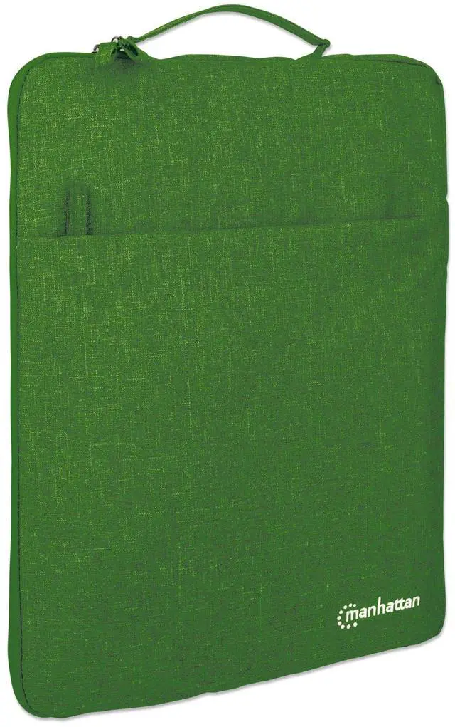 Alt view image 3 of 6 - Manhattan Seattle 15.6 Inch Laptop Sleeve, Green, Padded Handle Case