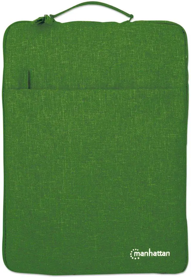 Alt view image 6 of 6 - Manhattan Seattle 15.6 Inch Laptop Sleeve, Green, Padded Handle Case