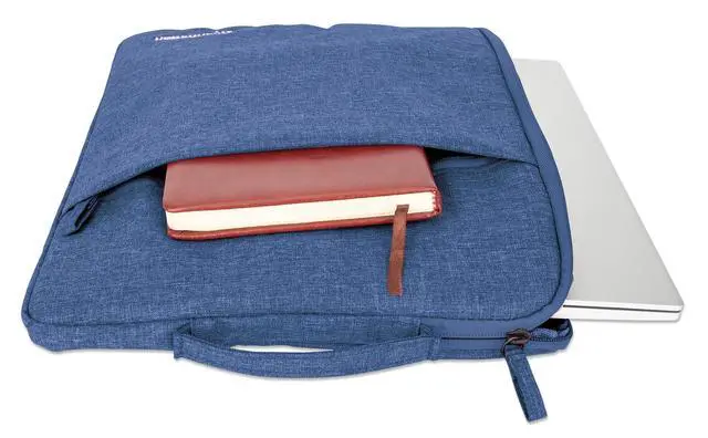 Alt view image 3 of 6 - Manhattan Seattle 15.6 Inch Laptop Sleeve, Blue, Padded Handle Case