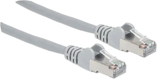 Main image of Intellinet Cat6a S/FTP Network Patch Cable, 1 ft., Gray, 10G, 500 MHz, 100% Copper, 26 AWG, RJ45, Stranded, Snag-free, Gold-plated Contacts