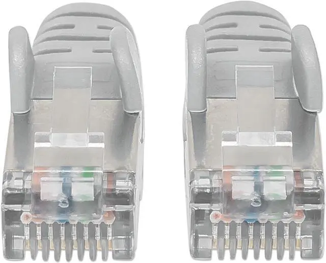 Alt view image 4 of 6 - Intellinet Cat6a S/FTP Network Patch Cable, 1 ft., Gray, 10G, 500 MHz, 100% Copper, 26 AWG, RJ45, Stranded, Snag-free, Gold-plated Contacts