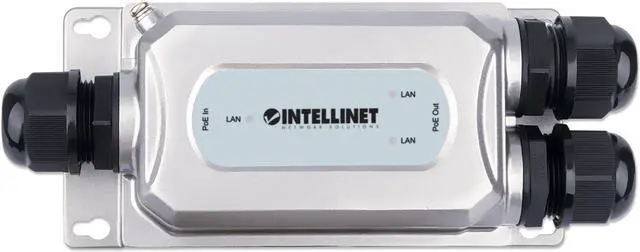 Alt view image 6 of 15 - Intellinet 2-Port Outdoor Vandalproof Gigabit PoE++ Extender | Two 30 W Ports, Extends PoE up to 328 ft., 60 W Power Budget, IEEE 802.3bt (4PPoE) Compliant, IP67 Waterproof, IK10-rated, Metal