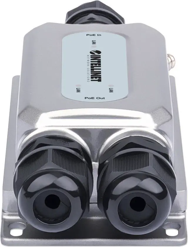 Alt view image 3 of 15 - Intellinet 2-Port Outdoor Vandalproof Gigabit PoE++ Extender | Two 30 W Ports, Extends PoE up to 328 ft., 60 W Power Budget, IEEE 802.3bt (4PPoE) Compliant, IP67 Waterproof, IK10-rated, Metal