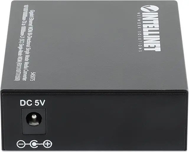 Alt view image 4 of 6 - Intellinet Gigabit Ethernet WDM Bi-Directional Single Mode Media Converter, 10/100/1000Base-TX to 1000Base-LX (SC) Single-Mode, 20 km (12.4 mi.), WDM (RX1310/TX1550)