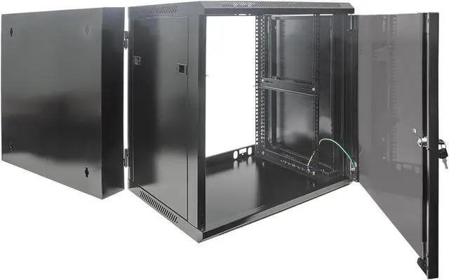 Alt view image 4 of 4 - Intellinet Network Solutions 19" Double Section Wallmount Cabinet, 12U, 550 mm (21.7 in.) Depth, Assembled, Black