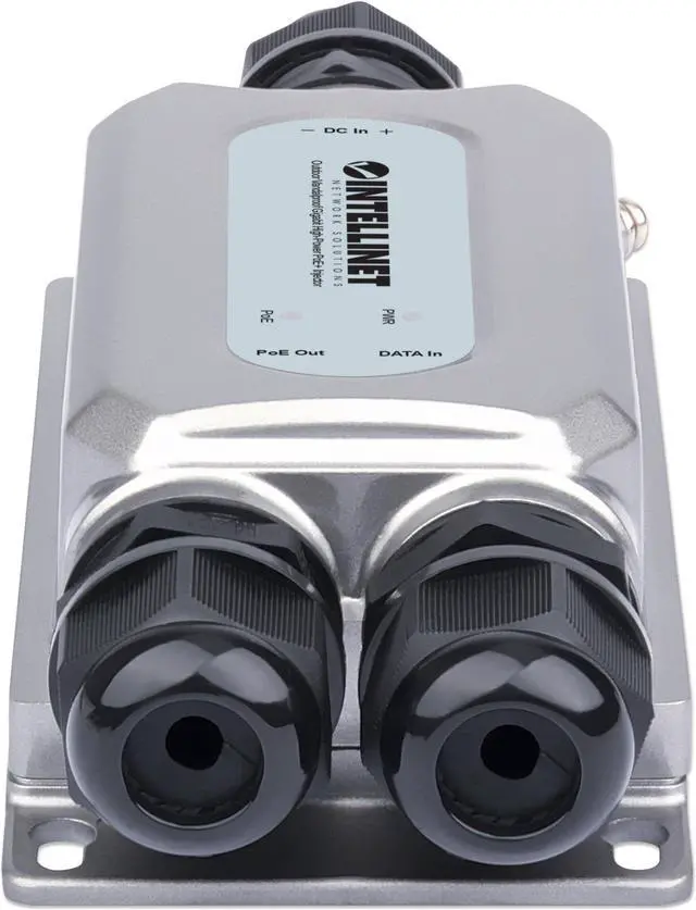 Alt view image 2 of 7 - Intellinet Outdoor IP67 Waterproof IK10  Vandalproof Gigabit High-Power PoE+ Injector | 30 W  IEEE 802.3at/af | Metal Housing