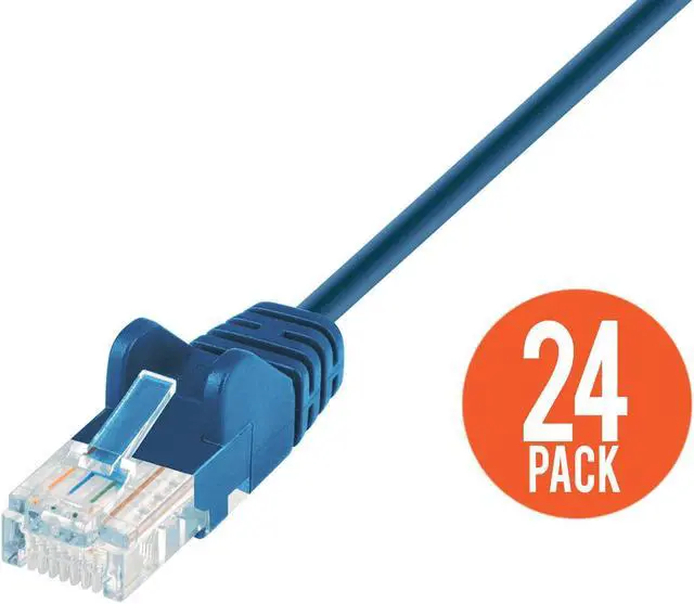 Alt view image 3 of 4 - Intellinet Cat6 U/UTP Slim Network Patch Cable, 1.5 ft., Blue, 24-Pack, 10G, 250 MHz, 100% Copper, 30 AWG, RJ45, Stranded, Snag-free, Gold-plated Contacts