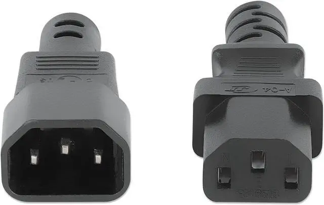Alt view image 3 of 5 - Power Extension Cord C13 to C14, 6 ft. | 15 A, 125 V, 14 AWG, UL Listed, VW-1 Fire Rating, For PDU, Network, Computer, Monitor, Printer and More, Black