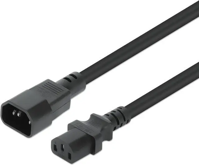 Alt view image 2 of 5 - Power Extension Cord C13 to C14, 6 ft. | 15 A, 125 V, 14 AWG, UL Listed, VW-1 Fire Rating, For PDU, Network, Computer, Monitor, Printer and More, Black