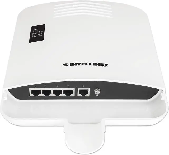 Alt view image 2 of 7 - Intellinet Outdoor PoE-Powered 5-Port Gigabit Switch with PoE Passthrough / 4-Port PoE+ Extender |Rainproof IP65, NEMA 4, for Wall- and Pole-Mounting, Adds up to 328 ft. to PoE Range