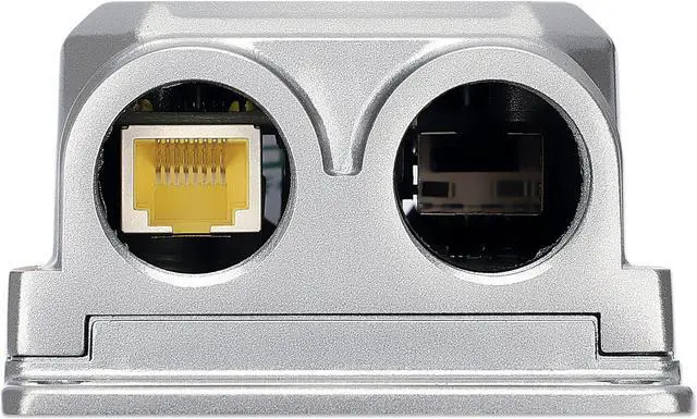 Alt view image 5 of 7 - Intellinet Outdoor Vandalproof Gigabit Media Converter + PoE+ Injector | 10/100/1000Base-T to SFP Slot, 30W PoE Injector, IEEE 802.3at/af, IP67 Waterproof, IK10 Vandal-proof, Metal Housing, Wall-mount