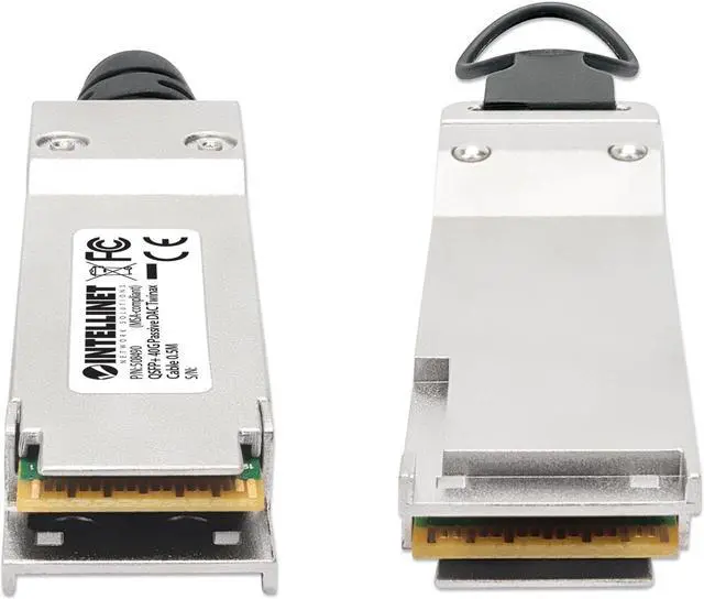 Alt view image 3 of 5 - Intellinet QSFP+ 40G Passive DAC Twinax Cable, QSFP+ to QSFP+,1.5 ft., MSA-compliant for Maximum Compatibility, Direct Attach Copper, AWG 30, Black