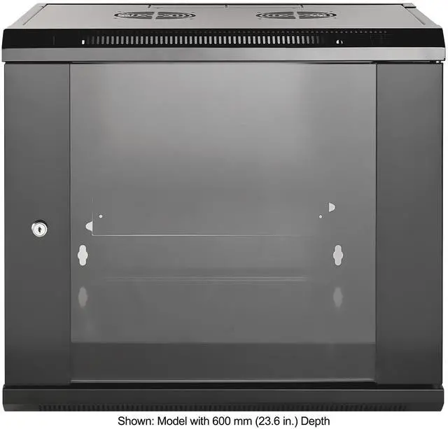 Alt view image 5 of 6 - Intellinet 19" Wallmount Cabinet, 9U, 450 mm (17.7 in.) Depth, Flat Pack, Black - OEM