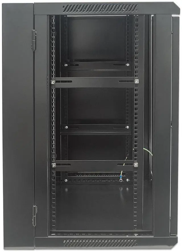 Alt view image 5 of 5 - Intellinet 19" Double Section Wallmount Cabinet, 15U, 550 mm (21.7 in.) Depth, Assembled, Black - OEM