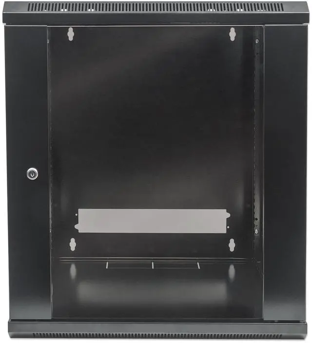 Alt view image 4 of 6 - Intellinet 19" Wallmount Cabinet, 12U, 450 mm (17.7 in.) Depth, Flat Pack, Black - OEM