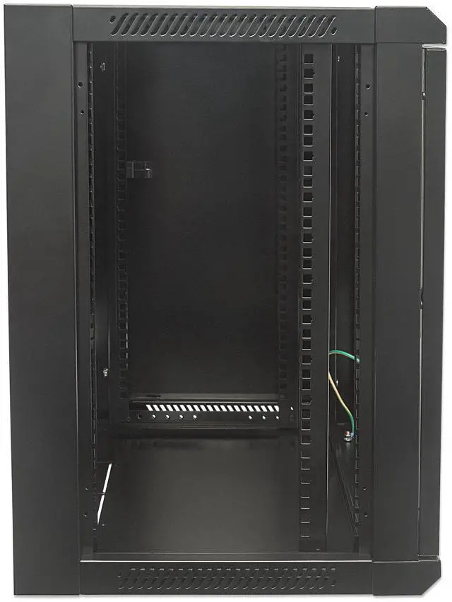 Alt view image 3 of 6 - Intellinet 19" Wallmount Cabinet, 12U, 450 mm (17.7 in.) Depth, Flat Pack, Black - OEM