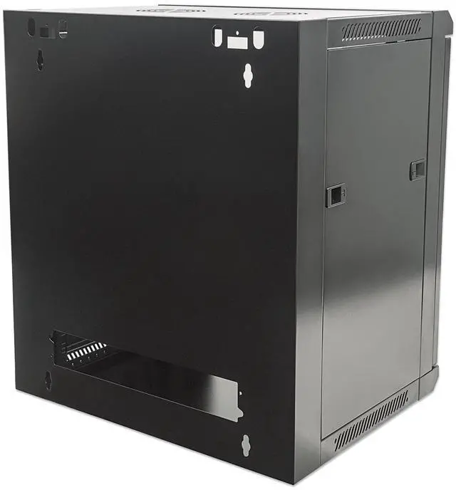 Alt view image 5 of 6 - Intellinet 19" Wallmount Cabinet, 12U, 450 mm (17.7 in.) Depth, Flat Pack, Black - OEM