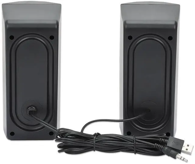 Alt view image 5 of 6 - Manhattan RGB LED Desktop Stereo Speakers - Powerful Sound, Color-Changing Lights, Easy Setup for Gaming & Music - Perfect PC Upgrade - 168359