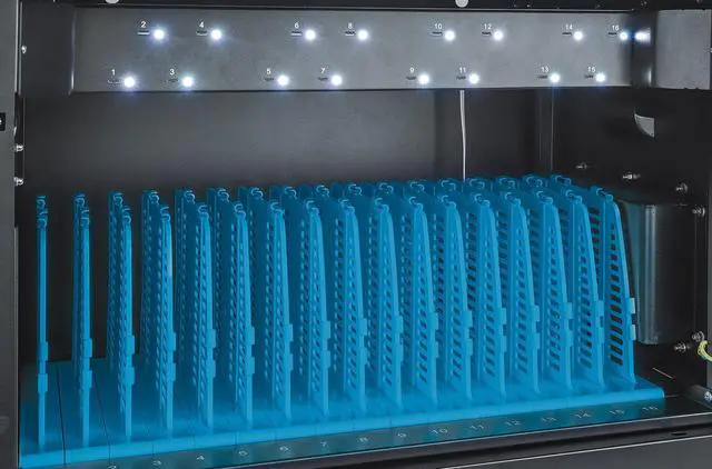 Alt view image 4 of 7 - Manhattan 1040W UVC Charging Cabinet: 16 USB-C Ports, High-Power, Germ-Free, Wall-Mountable, Secure Solution for Schools & Offices - 180351