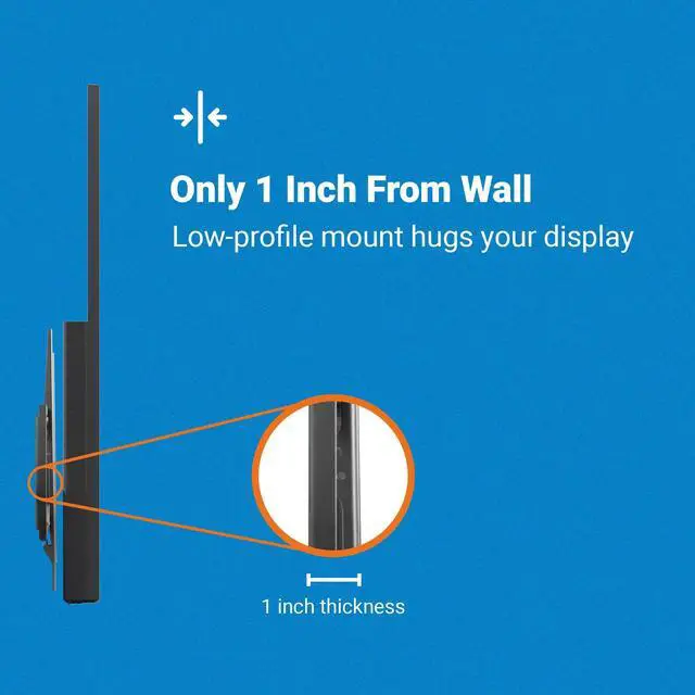 Alt view image 6 of 7 - Manhattan Low-Profile Fixed TV Wall Mount for 32-65 Inch Screens, VESA Compatible, Heavy-Duty Steel, Ideal for Home & Office, Holds up to 88 lbs - 460934