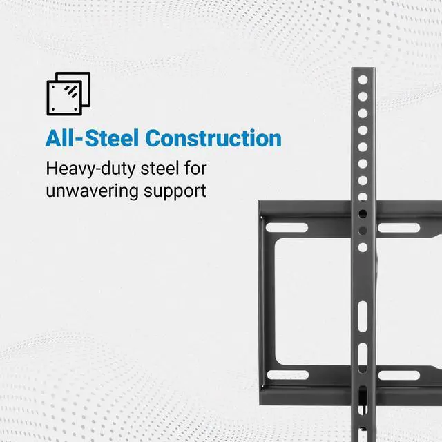 Alt view image 4 of 7 - Manhattan Low-Profile Fixed TV Wall Mount for 32-65 Inch Screens, VESA Compatible, Heavy-Duty Steel, Ideal for Home & Office, Holds up to 88 lbs - 460934