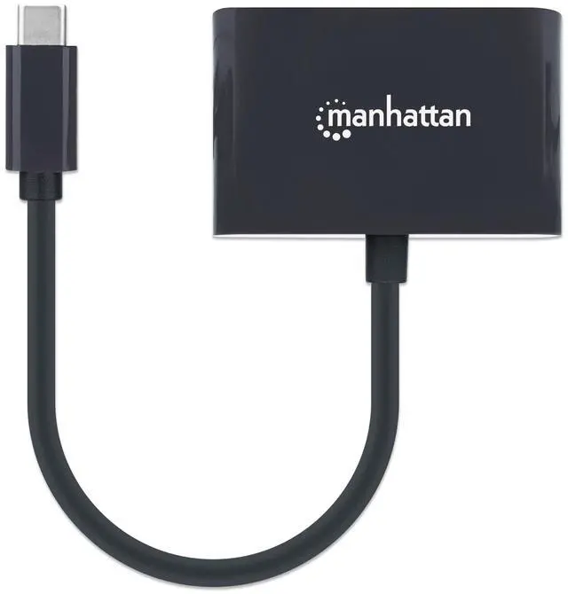 Alt view image 5 of 6 - Manhattan USB-C to VGA Converter with Power Delivery Port, Full-HD Support, 60W PD, Plug & Play, Thunderbolt 3 Compatible, EMI Shielded for Clear Display -  153430
