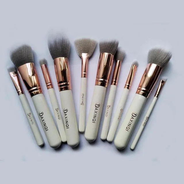 Alt view image 2 of 7 - White 10pcs Makeup Brush Set Powder Eye brushes Beauty Makeup Tool