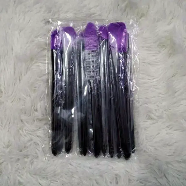 Alt view image 5 of 7 - Purple Soft Fine Synthetic Hair 12pcs Makeup Brush Set with OPP Bag Beauty Cosmetic Tool