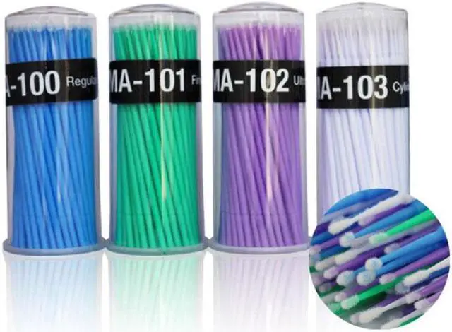 Alt view image 4 of 7 - 100 Pcs/Set Durable Micro Disposable Eyelash Extension Applicators Mascara Brush Beauty Makeup Tools Green