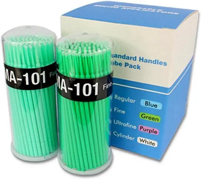 Main image of 100 Pcs/Set Durable Micro Disposable Eyelash Extension Applicators Mascara Brush Beauty Makeup Tools Green