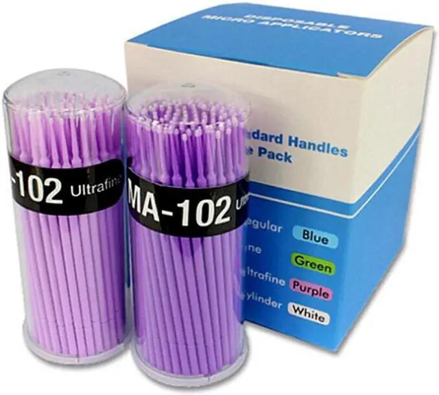 Main image of 100 Pcs/Set Durable Micro Disposable Eyelash Extension Applicators Mascara Brush Beauty Makeup Tools Purple