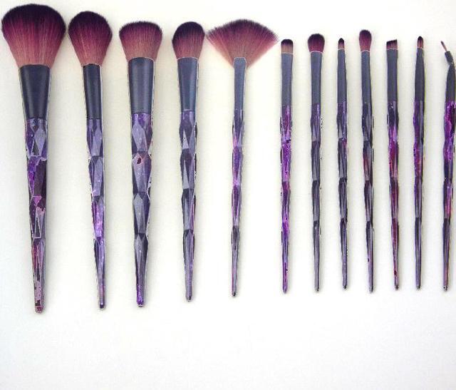 Alt view image 7 of 7 - Luxury 12PSC Starry Sky Diamond Glitter Handle Makeup Brush Set Powder Blush Brush Eye brushes Beauty Makeup Tools