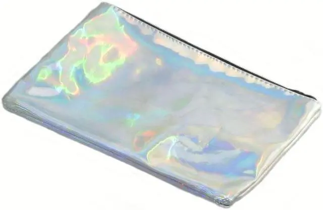 Alt view image 2 of 5 - Empty Makeup Brush Bag Silver Zipper PVC Cosmetic Travel Bag Beauty Makeup Tool