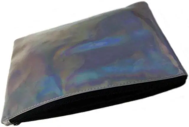 Alt view image 5 of 5 - Empty Makeup Brush Bag Silver Zipper PVC Cosmetic Travel Bag Beauty Makeup Tool