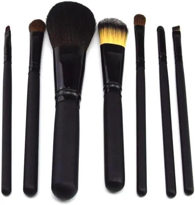 Alt view image 4 of 7 - Travel 7PCS Makeup Brush Set with PU Case for Beginners Beauty Makeup Tools