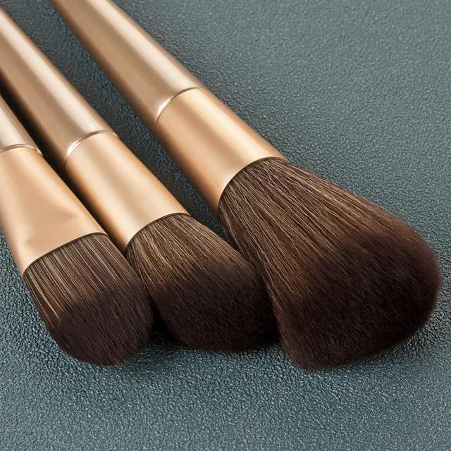 Alt view image 3 of 7 - Unique 4Pcs Champagne Gold Makeup Brush Set Powder Blush Foundation Kabuki Makeup Brush Set Beauty Cosmetic Tools