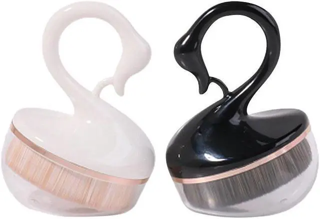 Alt view image 3 of 7 - Single Swan Shaped Portable Traceless Foundation Makeup Brush with PVC Box Beauty Makeup Tool