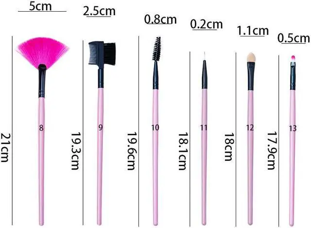 Alt view image 7 of 7 - Natural Goat Hair Black 12pcs Makeup Brush with PU Bag Beauty Makeup Tool Set