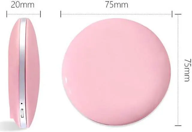 Alt view image 7 of 7 - Rechargeable Portable Pocket Foldable Mini Round LED Makeup Cosmetic Mirror with Light Beauty Makeup Tool White