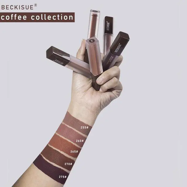 Alt view image 4 of 7 - Coffee Matte Velvet Dark Nude 5pcs Lip Gloss Combo Set Beauty Lip Cosmetics