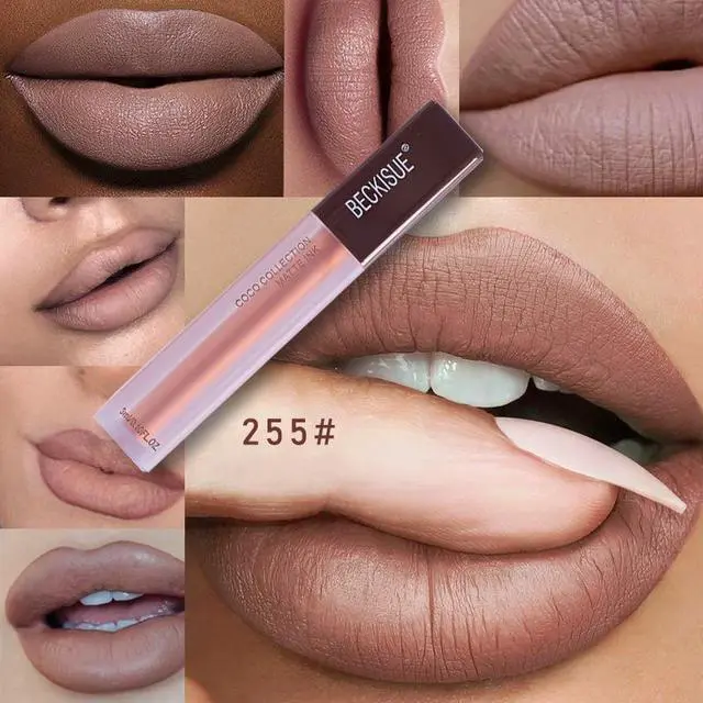 Alt view image 5 of 7 - Coffee Matte Velvet Dark Nude 5pcs Lip Gloss Combo Set Beauty Lip Cosmetics