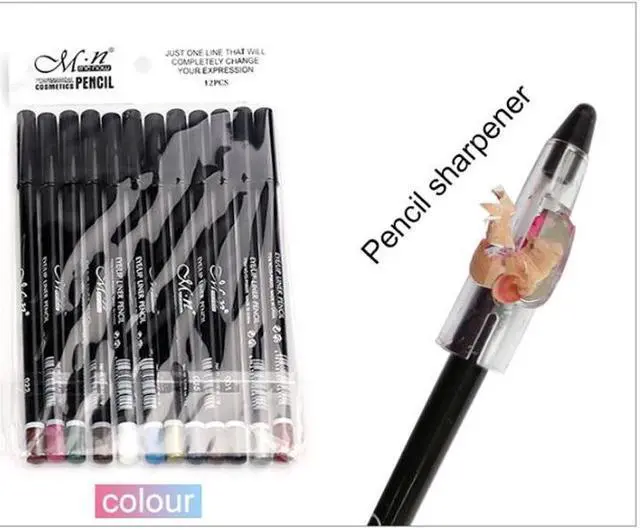 Main image of 12 Pcs/Set Waterproof Long Lasting Eye Shadow Lip Eyebrow Eyeliner Pencil Set Eyes Makeup Cosmetics