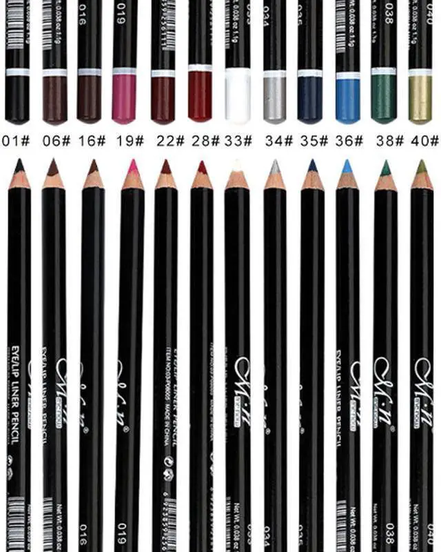 Alt view image 4 of 7 - 12 Pcs/Set Waterproof Long Lasting Eye Shadow Lip Eyebrow Eyeliner Pencil Set Eyes Makeup Cosmetics Black