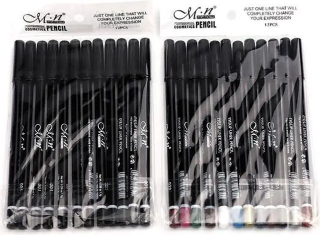 Alt view image 3 of 7 - 12 Pcs/Set Waterproof Long Lasting Eye Shadow Lip Eyebrow Eyeliner Pencil Set Eyes Makeup Cosmetics Black