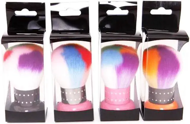 Alt view image 5 of 5 - Professional Rainbow Color Multifunctional Shaving Blush Highlight Mushroom kabuki Powder Makeup Brush Beauty Makeup Tools