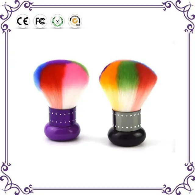Alt view image 2 of 5 - Professional Rainbow Color Multifunctional Shaving Blush Highlight Mushroom kabuki Powder Makeup Brush Beauty Makeup Tools