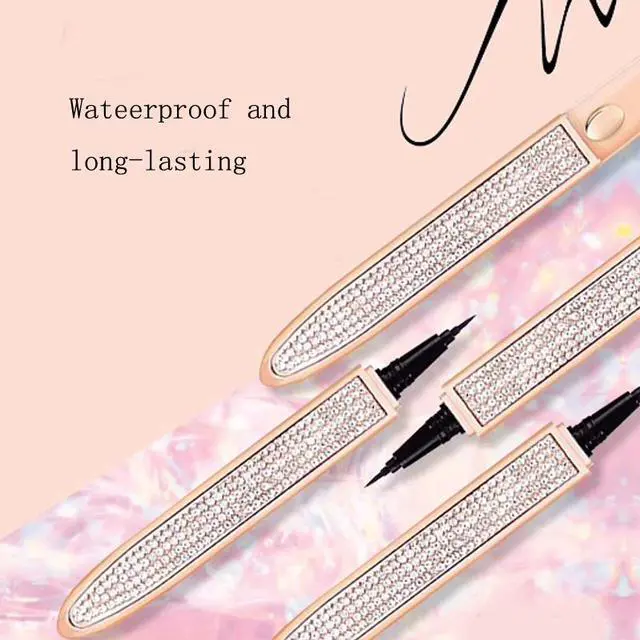 Alt view image 5 of 7 - Portable Waterproof Long Lasting Star Light Rhinestone Liquid Eyeliner Pen for Beginners Beauty Eye Makeup