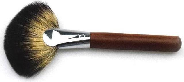 Alt view image 3 of 7 - Mahogany Handle Natural Raccoon Hair Professional Single Big Size Sector Loose Powder Fan Makeup Brush Beauty Makeup Tool